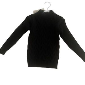 Girl Black Cable Knit Sweater